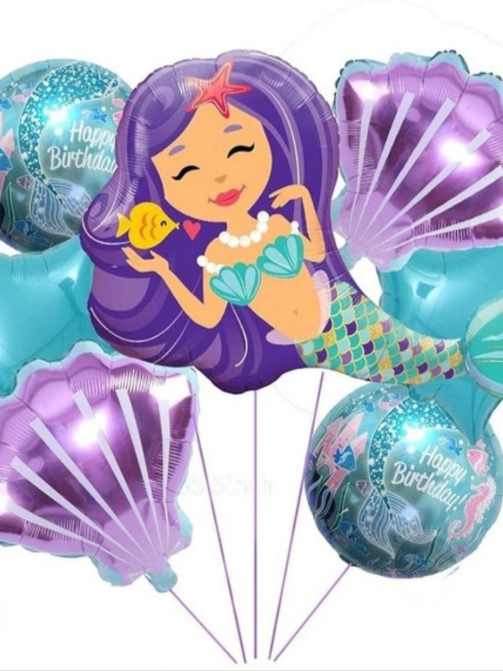 Brand New Mermaid Birthday Myler Foil Balloon Bouquet